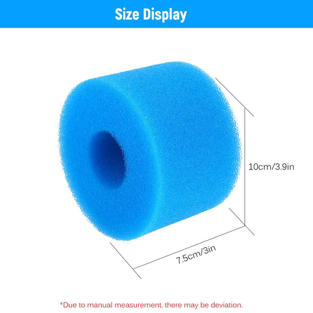 Swimming Pool Filter Cleaning Tool Reusable Washable Sponge Foam Filter Cartridge Replacement for Type S1 Filter Blue