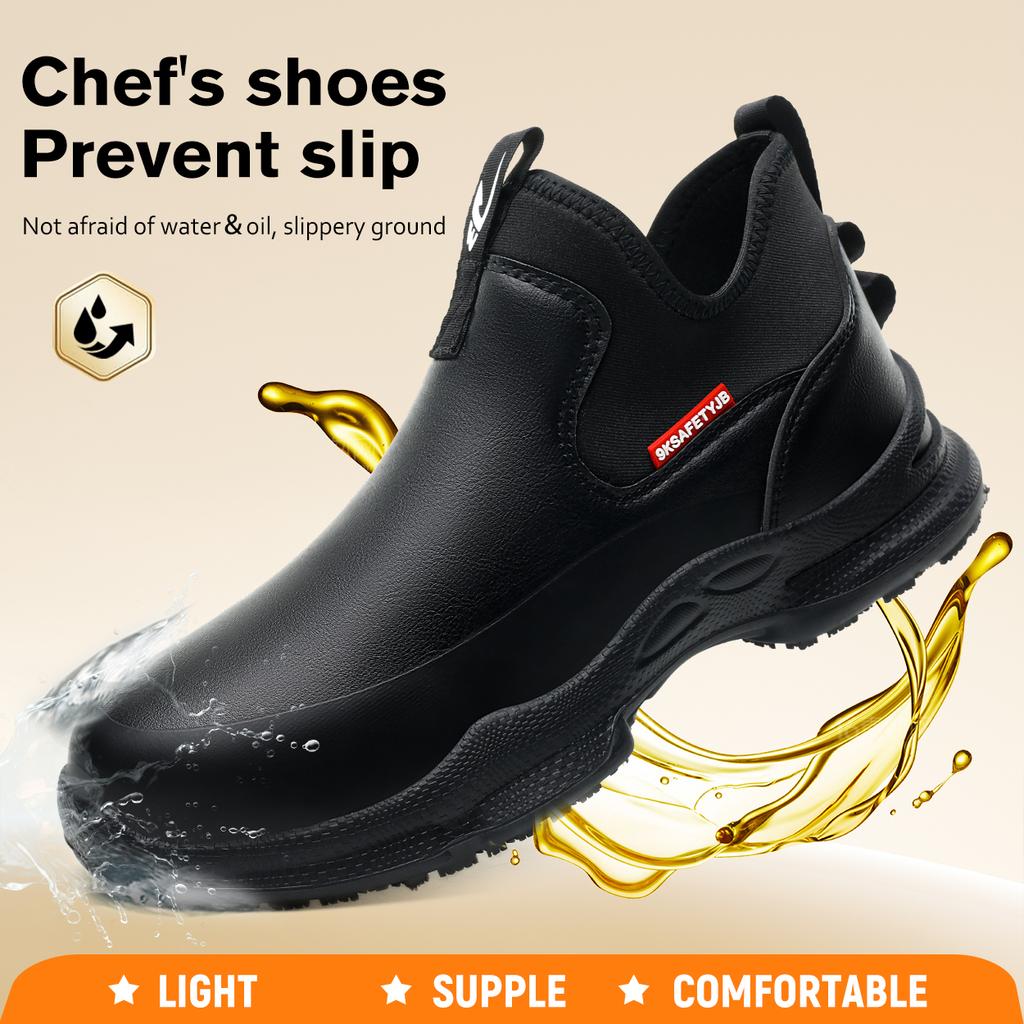 Men Women EVA Chef Shoes Non-slip Waterproof Oil-proof Shoes Comfortable Workers Leather Outdoor Fishing Chef Boots