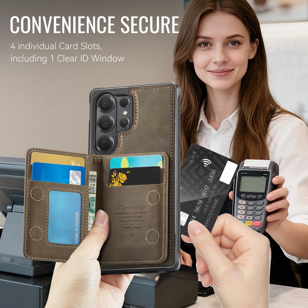 For Samsung Galaxy S26 Ultra Magnetic Case CASEME ME80 Series Leather PC TPU Phone Cover with Detachable Wallet