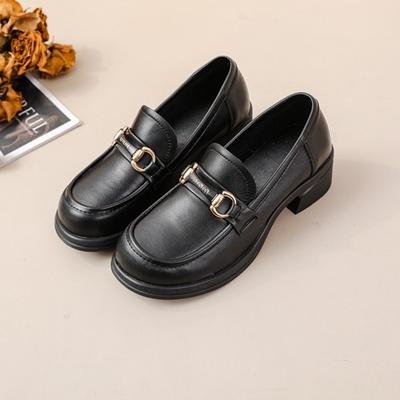 Женские модные одинарные туфли из коровьей кожи на весну и осень, подошва из говяжьей жилы, низкий каблук, нескользящие, износостойкие, с круглым носком, с мелким вырезом, модные