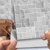 25 шт., кухонная черно-серая мозаика с эффектом камня, традиционная наклейка на плитку из ПВХ, самоклеящийся настенный декор