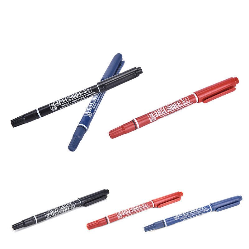 1 шт., 3 цвета, маркер с перманентной краской, двойной наконечник, двуглавый крючок для CD, DVD, медиадисков, быстросохнущие ручки для письма