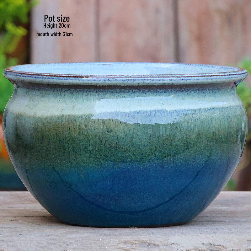 Extra Large Ceramic Bonsai Pot with Wide Caliber, Coarse Pottery for Succulents and Bougainvillea.