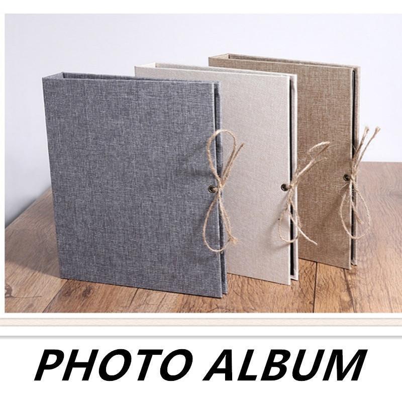 Простой льняной DIY Фотоальбом Клейкий Альбом для Скрапбукинга Свадебный Альбом Ретро Семейный Фотоальбом Большой Емкости Креативные Подарки