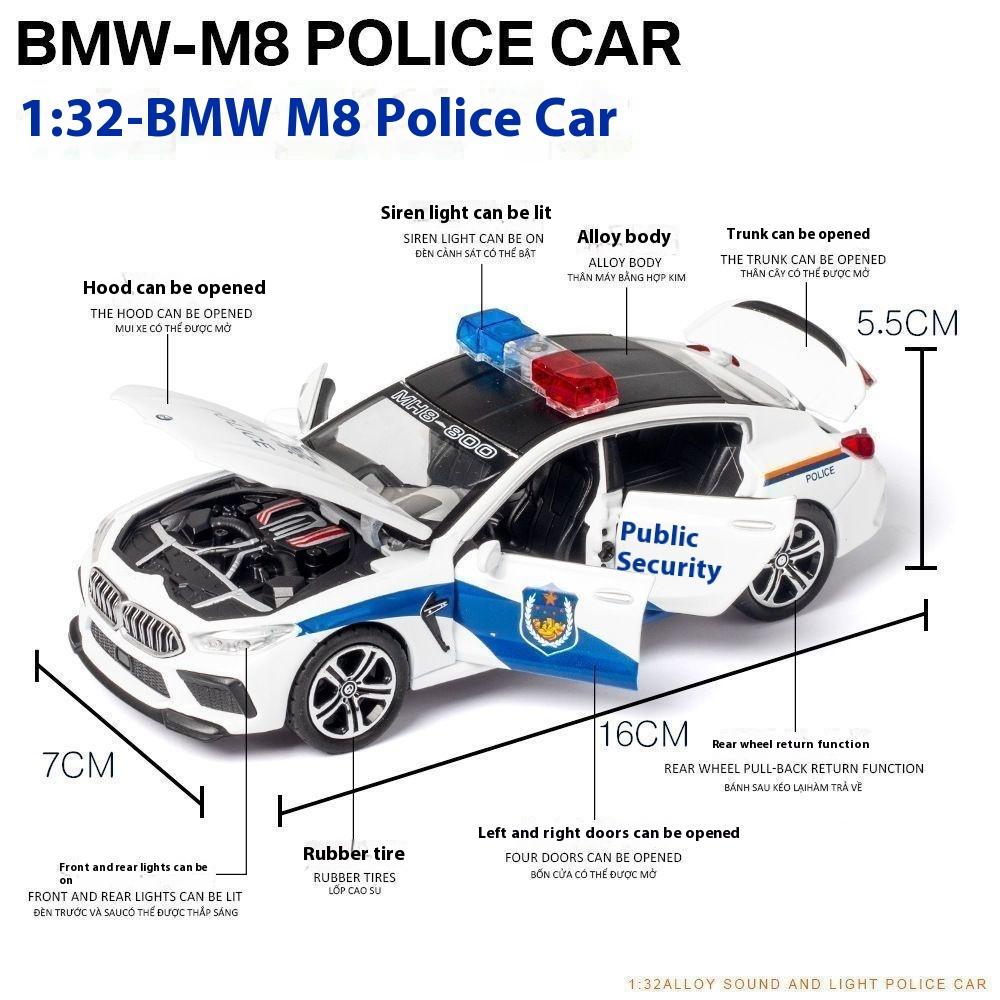 1:32 BMW M8 Литой Автомобиль Модель Машинки Звук Свет Игрушка Аксессуары для Украшения Офиса Детская Игрушка Подарок для Детей Подарок на День Рождения