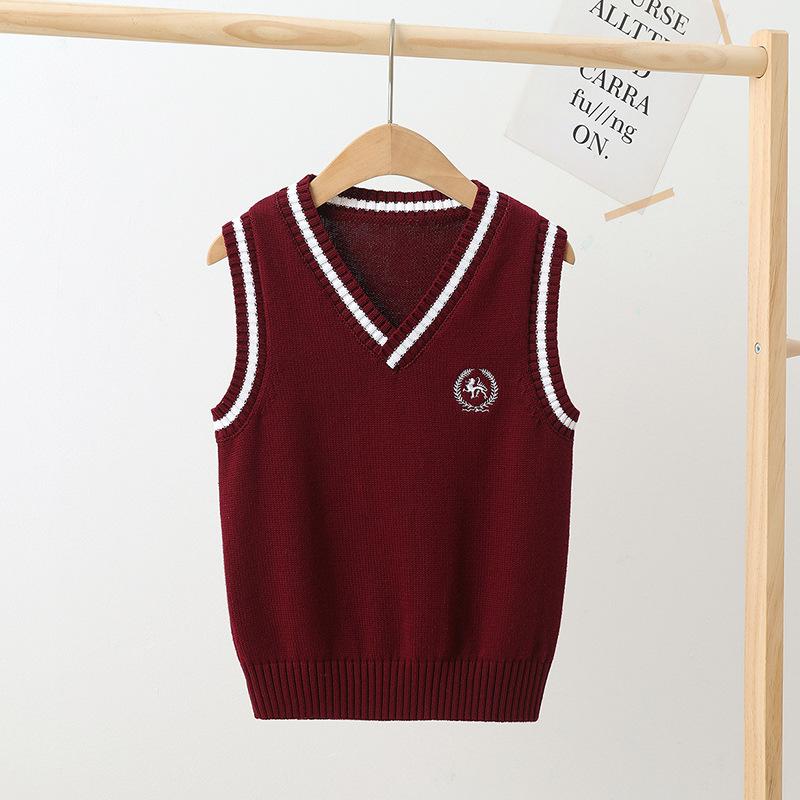 Детские вязаные жилеты Осенние и зимние хлопковые жилеты для мальчиков и девочек