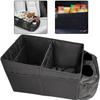 Car Storage Box With Dividers And Cup Holders For Front Or Rear Seats, Foldable Design For Easy Storage And Improved Vehicle Organization