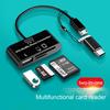 Card Reader Multifunctional Fast Speed Type-C/Micro USB TF/U Disk Reader OTG Adapter for Macbook