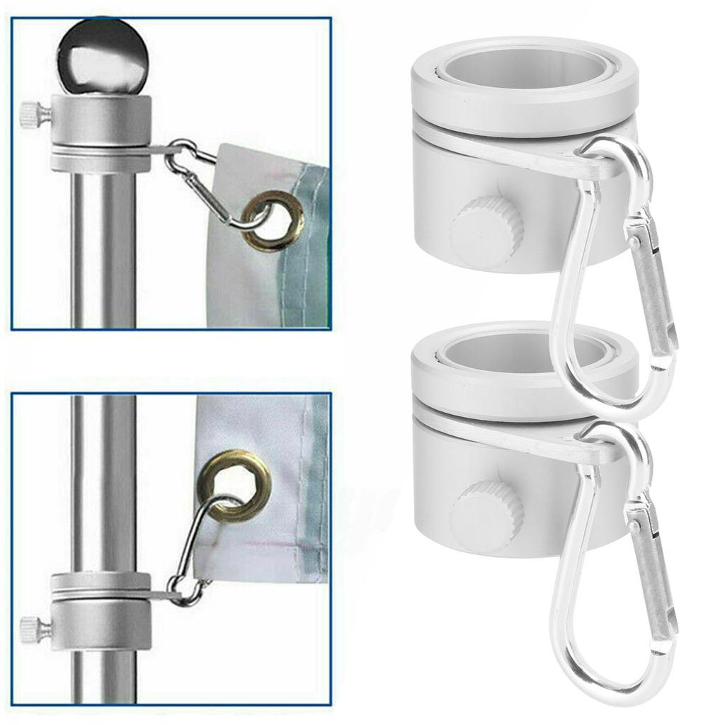 2 шт. 1-дюймовые вращающиеся кольца для крепления флагштока, алюминиевый сплав, зажим для флагштока с регулируемым винтом