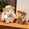 Adorable Plush Pudding Rabbit Toy With Hat Soft White Bunny Doll For Kids And Collectors