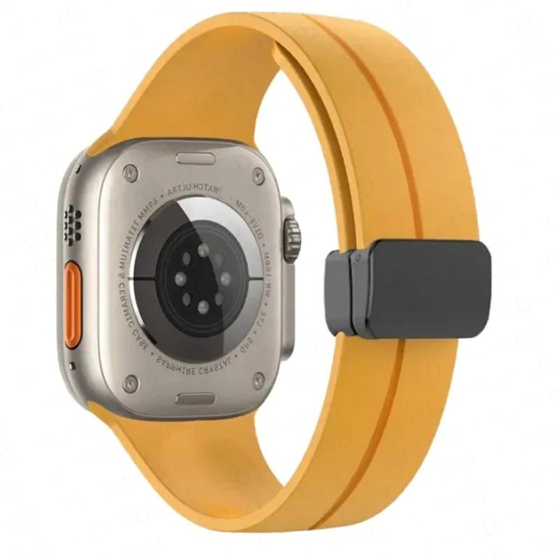Магнитный ремешок для Apple Watch ultra band 49 мм 45 мм Силиконовый браслет iWatch Series 7 8 se 6 5 3 44 мм 45 мм 40 мм 41 мм 42 мм 38 мм