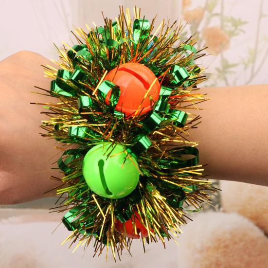 Kids Dance Wrist Flower Bell Heart Sequins Decor Bright Colors Snap Buckle Wristband Children Performance Party Wear Accessory