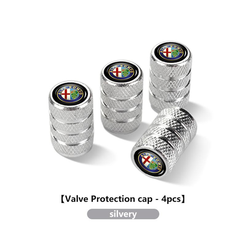 JPYAX1 4Pcs Car LOGO Tire Valve Cap Waterproof Auto Accessories For Alfa Romeo Giulietta GT 159 147 156 Mito Brera Giulia Spider F1