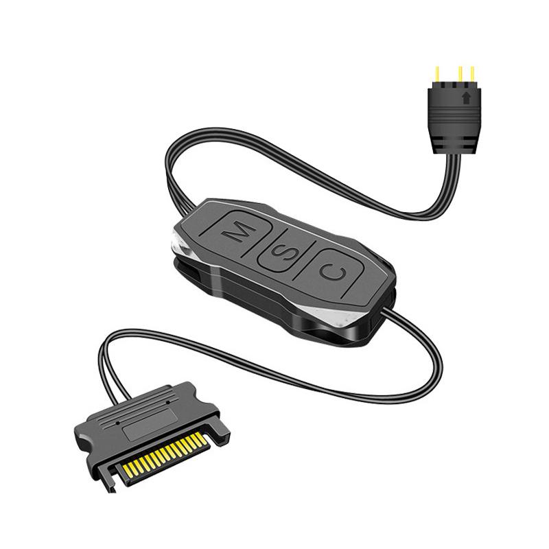 Argb контроллер 5V 3Pin к Sata блоку питания Mini Rgb контроллер 3Pin концентратор для корпуса процессора компьютера Cool Fan Led Light Radiator