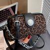 2025 Autumn Personalized New Leopard Print Simple Handbag Women's Fashion Retro Texture Shoulder Bag Foreign Style Messenger Bag