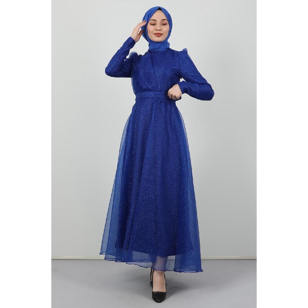 Alara Hijab Evening Dress Navy Blue