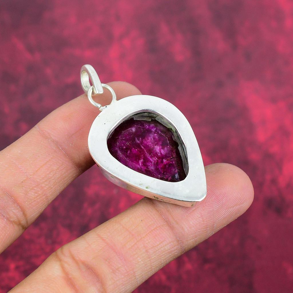 Ювелирные изделия с подвеской из рубина и зоизита, подвеска ручной работы из стерлингового серебра 925 пробы, ювелирные изделия новейшего дизайна