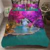 3D Print Waterfall Forest Landscape Bedding Set Nature Scenery Duvet Cover and Pillowcase Set for Adults Bedroom Decor