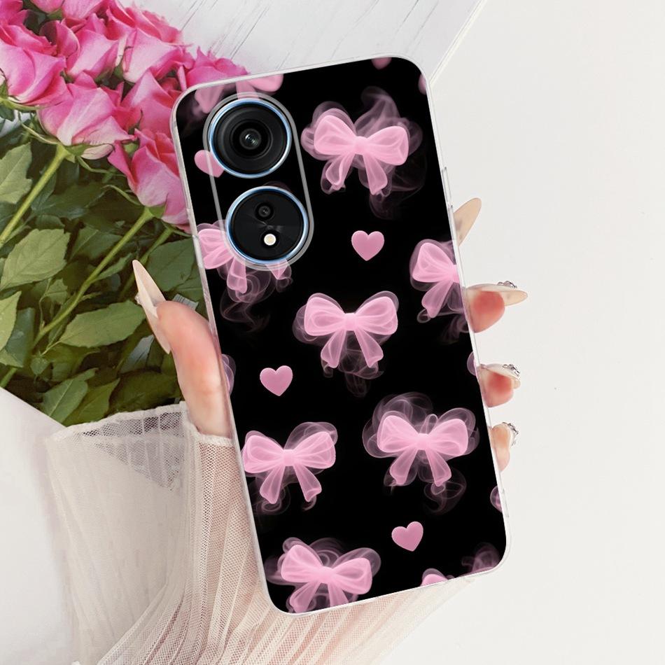 Для OPPO Reno8 T 5G CPH2505 / Reno8 T CPH2481 (Reno 8T 4G) Милый Чехол с Рисунком Цветов, Бабочек и Кошек Мягкий Силиконовый TPU Чехлы для Телефона
