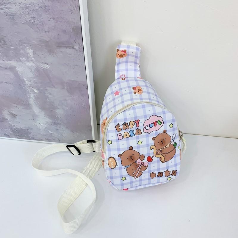 Capybara Pattern Animal Kids Single Shoulder Crossbody Chest Bag For Preschool