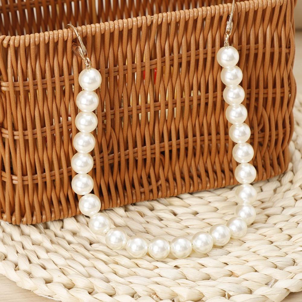 Pearl Handle Woven Flower Basket Versatile Storage Basket Fashion Flower Basket Fruit Vegetable