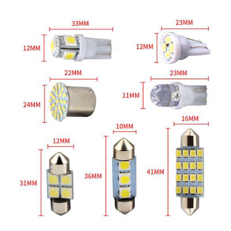 14 шт. комплект светодиодных ламп для салона автомобиля T10 36 мм, комплект для освещения номерного знака