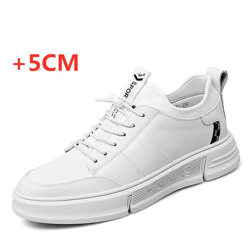 New Genuine Leather Elevator Shoes Men Sneakers Height Shoes Height Increase Shoes Tall Shoes Insole 5CM Sports Shoe