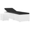 VidaXL Chaise Longue and Tea Table Woven Resin White