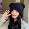 Little Bear Ear Hat Versatile In Autumn Winter Cute Plush Ear Protection Warm Hat for Women