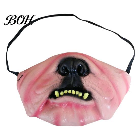 Realistic Pet Props Funny Dog Masque, PU Foam Scary Face Costume, Mouth Masque for Halloween with Elastic Band Dress Up, Holiday Party, Photo Cushion