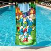 Blue Smurfs Print Beach Towel Design, Soft, Lightweight. for Home Bathroom, Spa, Pool, Yoga, Surfing, Camping, Gift for Family, Friend