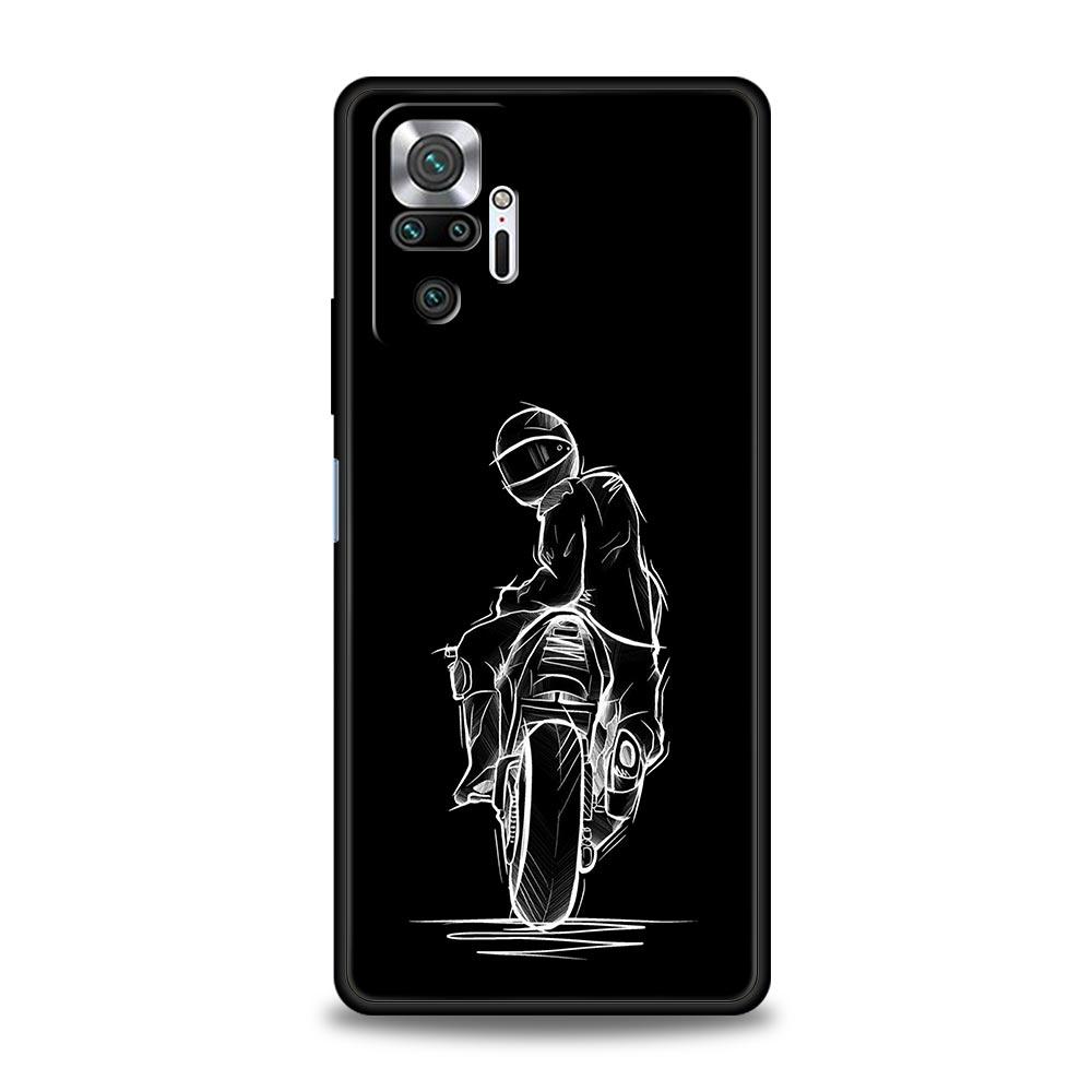 Чехол для телефона для Xiaomi Redmi Note 14 13 12 Pro Plus 5G 9S 9 10 11 4G 14C 13C 12C 10C 9C 9A Мягкий чехол Крутой мотоцикл