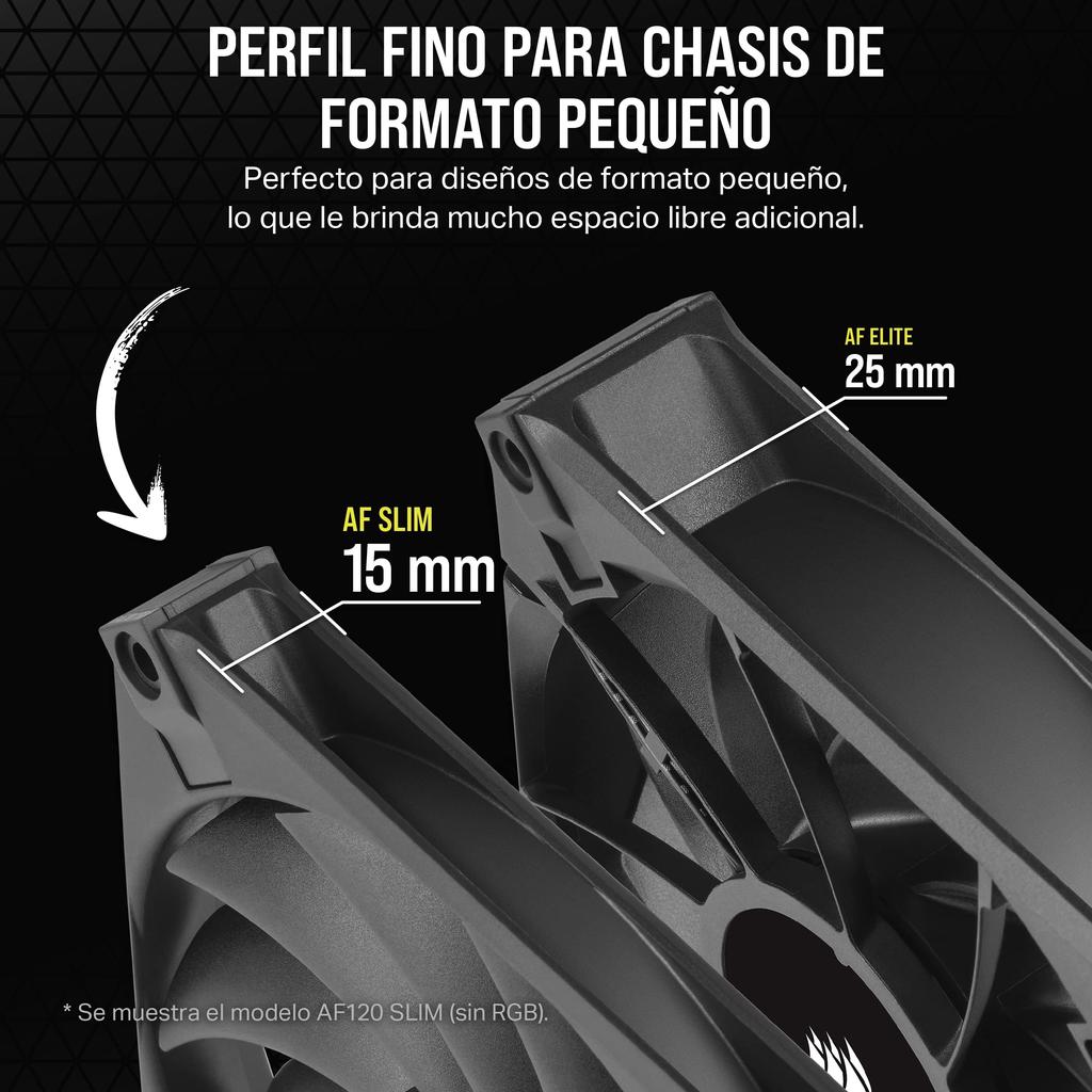 CORSAIR AF SLIM AF120 RGB 120ммx15мм Серия RGB вентиляторов, СЛИМ, [Черный] [1 шт.] CO-9050162-WW