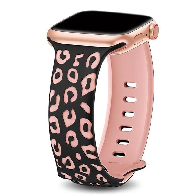 Ремешки Для Apple Watch Band 40мм 44мм 42мм 45мм 41мм 49мм 46мм Силиконовый Гравированный Correa Браслет Серия 8 9 7 SE 6 ultra 2 3 10