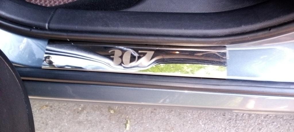 Накладки на пороги Carmos V1 (4 шт, сталь) для Peugeot 307