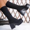 2025 Новый стиль женские сапоги на высоком каблуке вязаные теплые женские эластичные носки сапоги для сцены подиума повседневные женские модные сапоги без застежек