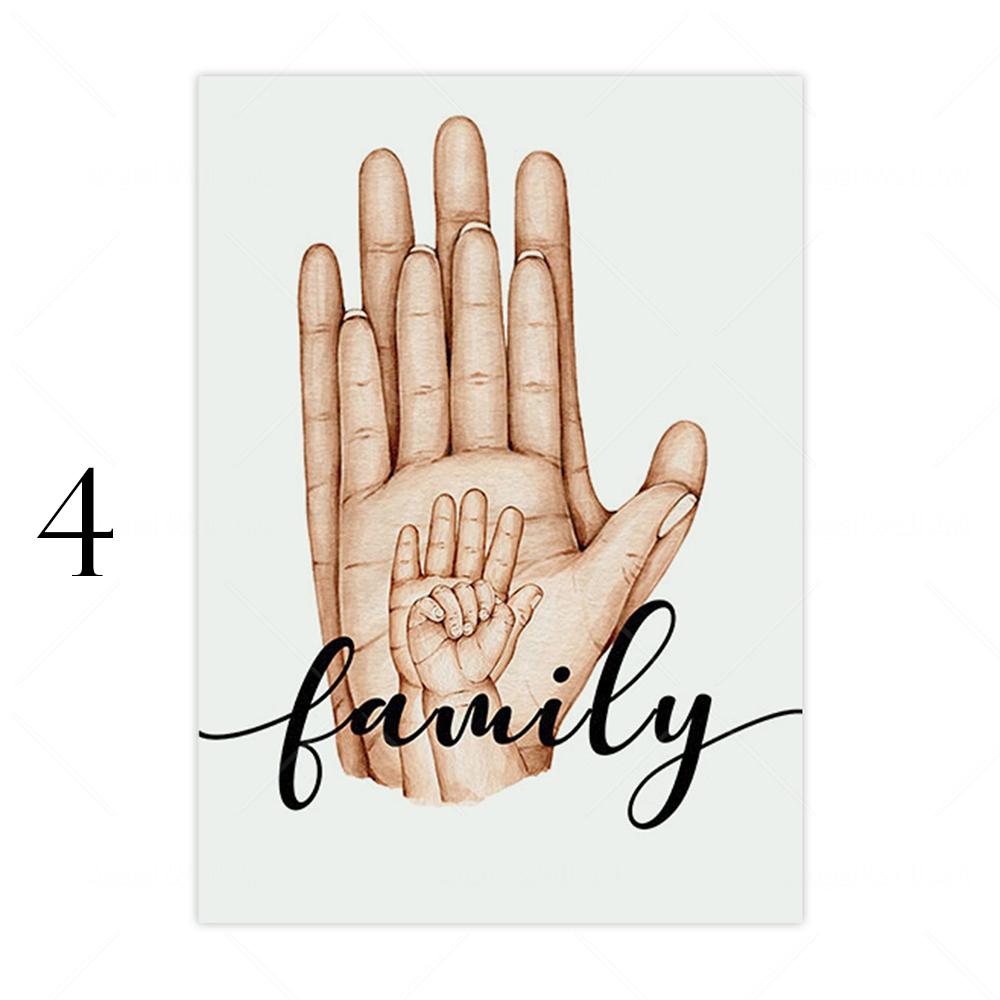 Персонализированный детский постер «Рука семьи», подарок любовнику, холст, картина, скандинавский художественный принт, абстрактная роспись, украшение комнаты