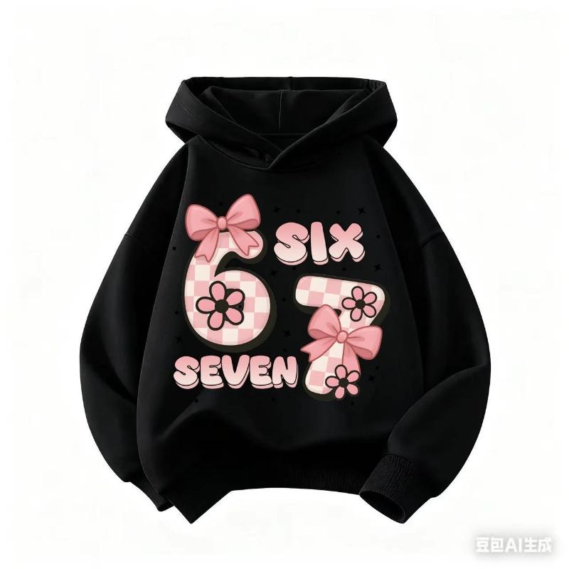 Spring Autumn 67 Print Women's Hoodie Funny Pullover Fashionable and Fun Sweatshirt Men's Hoodie Top
