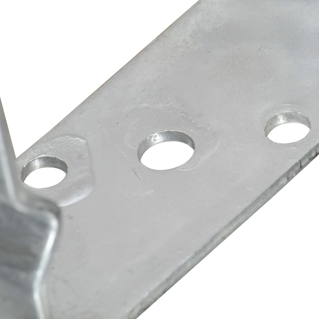 Vidaxl Kotwy Do Słupków, 6 Szt., Srebrne, 14 X 6 X 15 Cm, Stal
