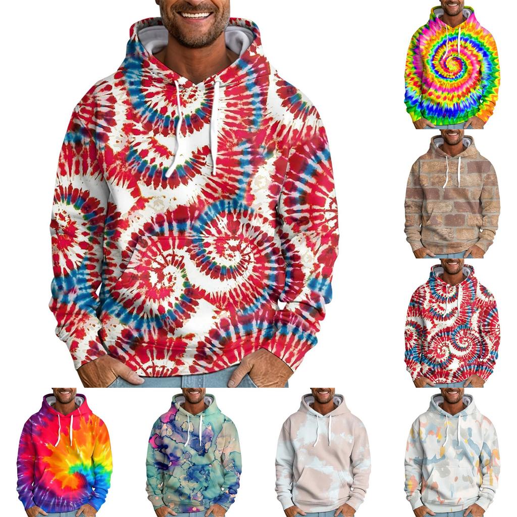 Men's Loose Printed Hooded Sweatshirt Men's Casual Fashion Sports Sweatshirt