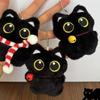 Милый маленький черный кот Брелок-подвеска Плюшевая игрушка Кукла Рождественская елка Подвесные аксессуары Для мальчика Девочки Подарки на день рождения