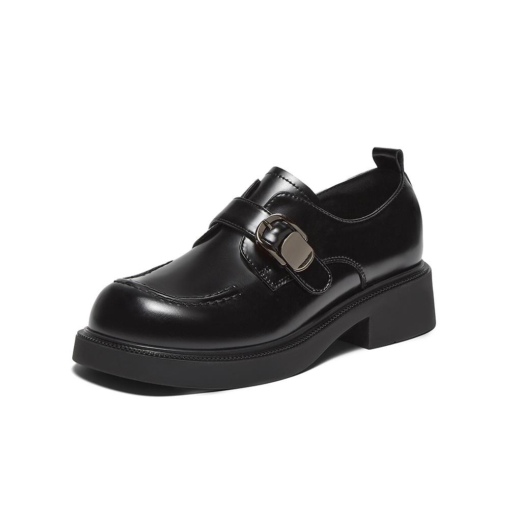 Best 25 Spring Retro College Style Le Fu Shoes Coarse Heel Round Head Women's Singles BG254AM5