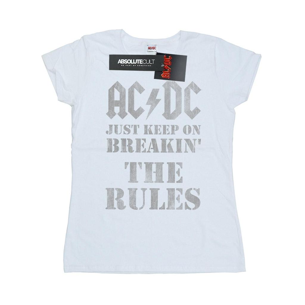 AC/DC Womens/Ladies Just Keep On Breaking The Rules Cotton T-Shirt