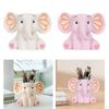 Cute Elephant Pen Holder Decoration Desktop Organizer for Desk Supplies Hand Painted Resin Statue