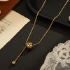Европейское и американское INS сферическое ожерелье-подвеска женское с 14-каратным золотым покрытием, темперамент интернет-знаменитости, универсальное геометрическое металлическое ожерелье с шариком