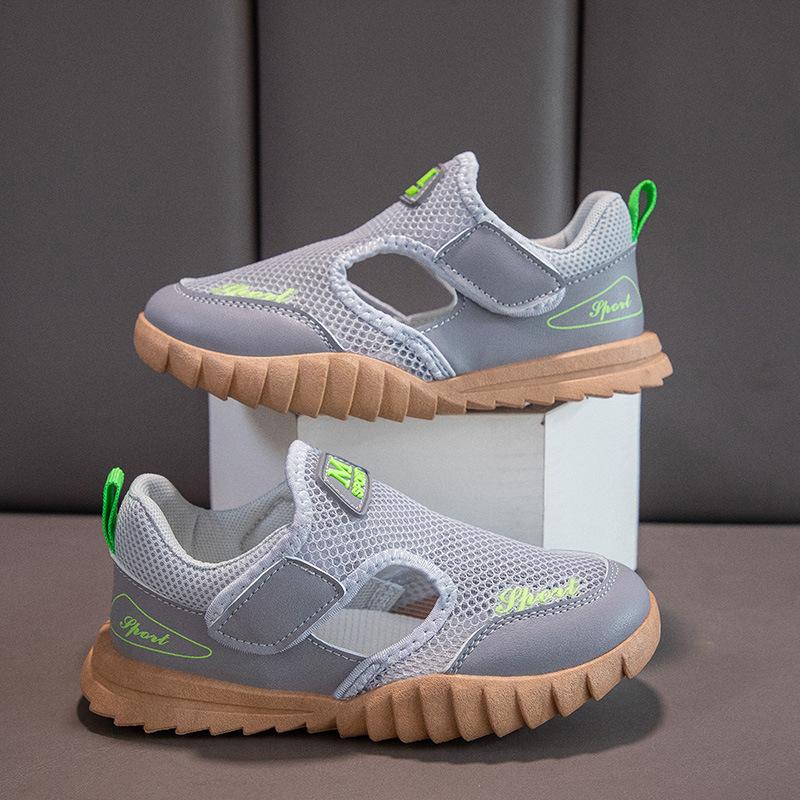 Детские сандалии, пляжная обувь с дышащей сеткой и мягкой подошвой для мальчиков и девочек, повседневная корейская обувь