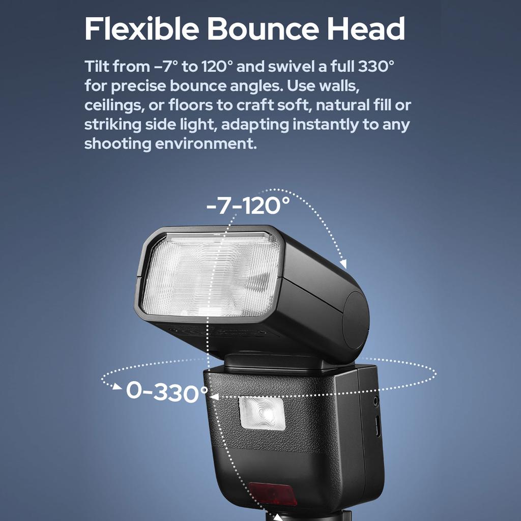 Wireless Camera Flash Adjustable Head Small Hot Shoe Light Support High Speed Sycn