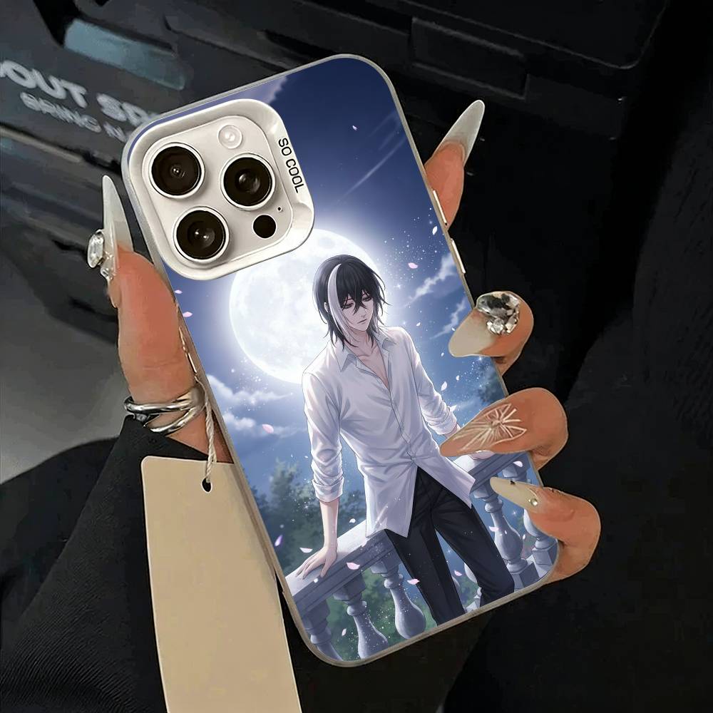 Классическое аниме-B--Черный дворецкий Чехол для телефона Для iPhone 11 12 13 14 15 16Pro Max Plus белый Серебристый Чехол для телефона