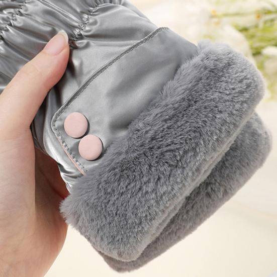 1 пара женских велосипедных перчаток Водонепроницаемые Ветрозащитные Перчатки с сенсорным экраном и флисовой подкладкой Зимние для улицы в холодную погоду