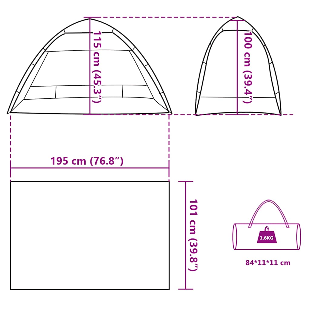 Beach Tent for 2 Persons Azure Blue Quick Release Waterproof